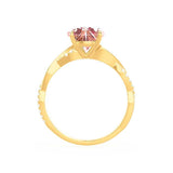 EDEN - Chatham® Princess Champagne Sapphire & Diamond 18k Yellow Gold Vine Solitaire Ring