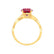 EDEN - Princess Ruby & Diamond 18k Yellow Gold Vine Solitaire Ring