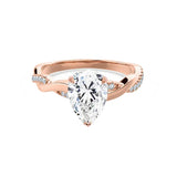 EDEN - Pear Lab Diamond 18k Rose Gold Vine Solitaire