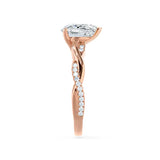 EDEN - Pear Lab Diamond 18k Rose Gold Vine Solitaire