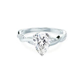 EDEN - Pear Lab Diamond Platinum Vine Solitaire