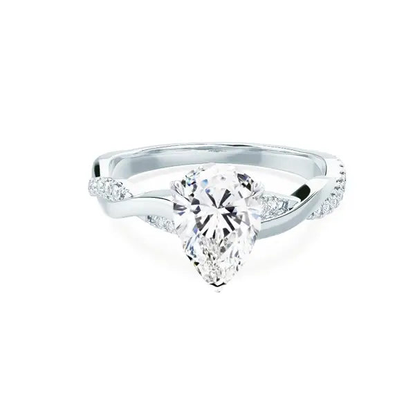 EDEN - Pear Lab Diamond Platinum Vine Solitaire