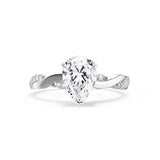 EDEN - Pear Lab Diamond Platinum Vine Solitaire