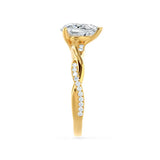 EDEN - Pear Lab Diamond 18k Yellow Gold Vine Solitaire