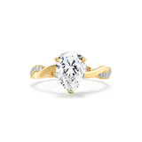 EDEN - Pear Lab Diamond 18k Yellow Gold Vine Solitaire