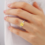 EDEN - Chatham® Princess Yellow Sapphire & Diamond 18k White Gold Vine Solitaire Ring