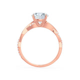 EDEN - Princess Cut Lab Diamond 18k Rose Gold Vine Solitaire