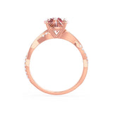 EDEN - Chatham® Princess Champagne Sapphire & Diamond 18k Rose Gold Vine Solitaire Ring