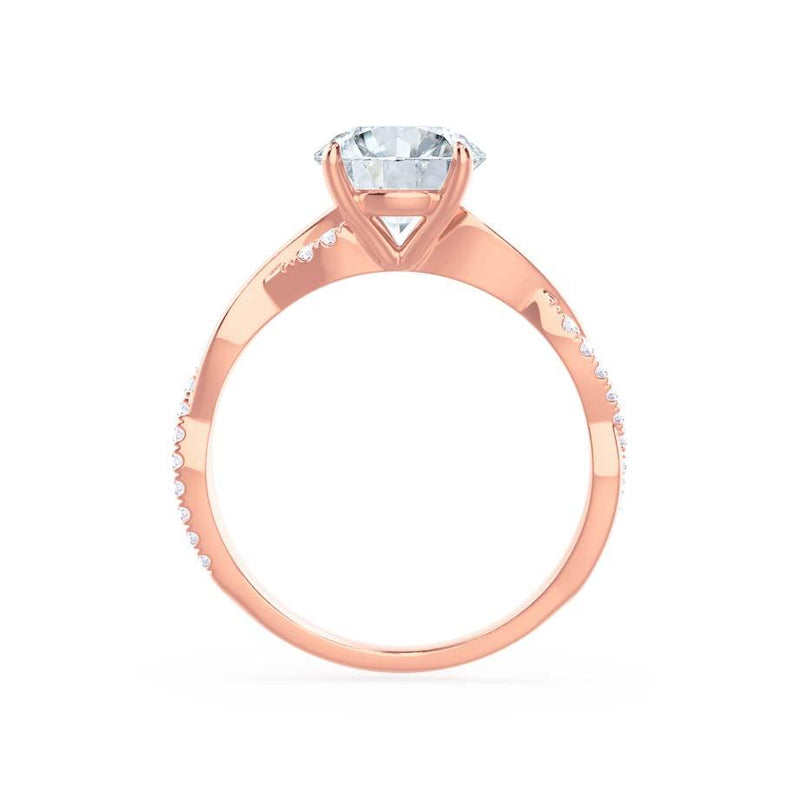 EDEN - Princess Cut Lab Diamond 18k Rose Gold Vine Solitaire