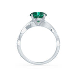 EDEN - Chatham® Princess Emerald & Diamond 950 Platinum Vine Solitaire Ring