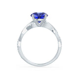 EDEN - Chatham® Princess Blue Sapphire & Diamond 950 Platinum Vine Solitaire Ring