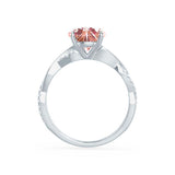 EDEN - Chatham® Princess Champagne Sapphire & Diamond 950 Platinum Vine Solitaire Ring