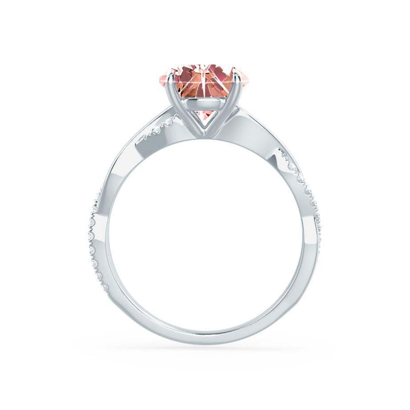 EDEN - Chatham® Princess Champagne Sapphire & Diamond 950 Platinum Vine Solitaire Ring