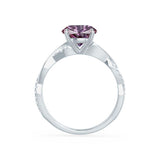 EDEN - Chatham® Princess Alexandrite & Diamond 950 Platinum Vine Solitaire Ring
