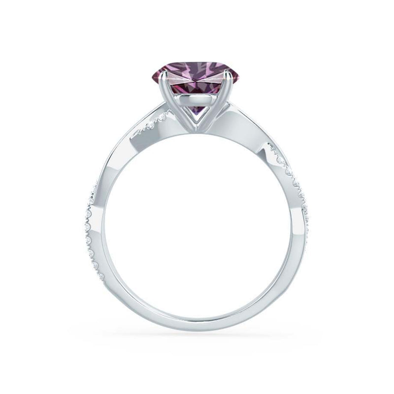 EDEN - Chatham® Princess Alexandrite & Diamond 950 Platinum Vine Solitaire Ring