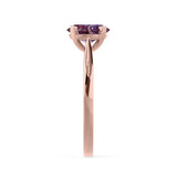 ELENA - Chatham® Round Alexandrite Solitaire Engagement Ring 18k Rose Gold