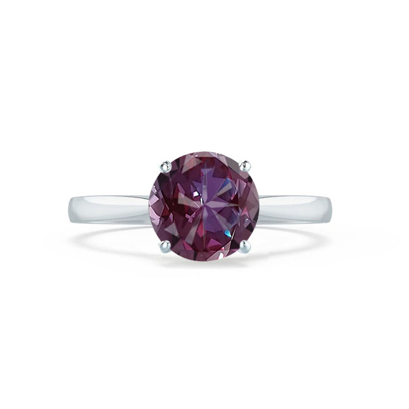 ELENA - Chatham® Round Alexandrite Solitaire Engagement Ring 950 Platinum