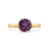 ELENA - Chatham® Round Alexandrite Solitaire Engagement Ring 18k Yellow Gold