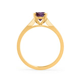 ELENA - Chatham® Round Alexandrite Solitaire Engagement Ring 18k Yellow Gold