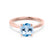 ELENA - Round Aqua Spinel Solitaire Engagement Ring 18k Rose Gold