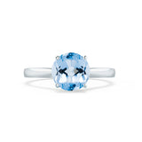 ELENA - Chatham® Round Aqua Spinel Solitaire Engagement Ring 950 Platinum