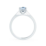 ELENA - Chatham® Round Aqua Spinel Solitaire Engagement Ring 950 Platinum
