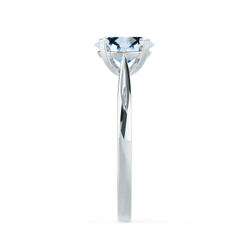 ELENA - Chatham® Round Aqua Spinel Solitaire Engagement Ring 950 Platinum