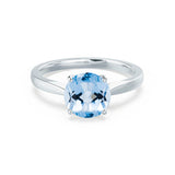 ELENA - Chatham® Round Aqua Spinel Solitaire Engagement Ring 950 Platinum