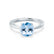 ELENA - Round Aqua Spinel Solitaire Engagement Ring 950 Platinum