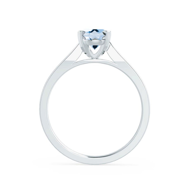 ELENA - Chatham® Round Aqua Spinel Solitaire Engagement Ring 950 Platinum