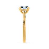 ELENA - Chatham® Round Aqua Spinel Solitaire Engagement Ring 18k Yellow Gold