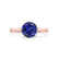 ELENA - Round Blue Sapphire Solitaire Engagement Ring 18k Rose Gold