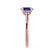 ELENA - Round Blue Sapphire Solitaire Engagement Ring 18k Rose Gold