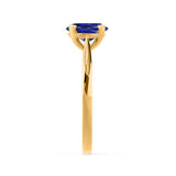 ELENA - Chatham® Round Blue Sapphire Solitaire Engagement Ring 18k Yellow Gold