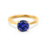 ELENA - Round Blue Sapphire Solitaire Engagement Ring 18k Yellow Gold