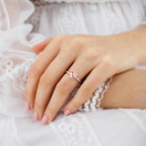 ELENA - Chatham® Round Champagne True Sapphire Solitaire Engagement Ring 18k Rose Gold