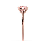 ELENA - Chatham® Round Champagne True Sapphire Solitaire Engagement Ring 18k Rose Gold