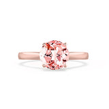 ELENA - Chatham® Round Champagne True Sapphire Solitaire Engagement Ring 18k Rose Gold