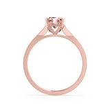ELENA - Chatham® Round Champagne True Sapphire Solitaire Engagement Ring 18k Rose Gold