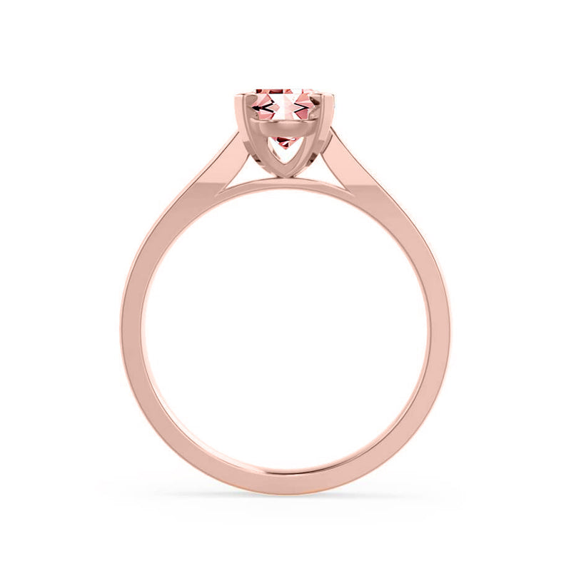 ELENA - Chatham® Round Champagne True Sapphire Solitaire Engagement Ring 18k Rose Gold