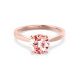 ELENA - Chatham® Round Champagne True Sapphire Solitaire Engagement Ring 18k Rose Gold