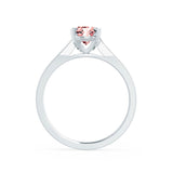 ELENA - Chatham® Round Champagne True Sapphire Solitaire Engagement Ring 18k White Gold