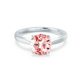 ELENA - Chatham® Round Champagne True Sapphire Solitaire Engagement Ring 18k White Gold