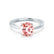 ELENA - Round Champagne True Sapphire Solitaire Engagement Ring 18k White Gold