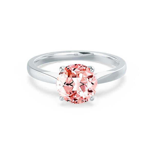 ELENA - Chatham® Round Champagne True Sapphire Solitaire Engagement Ring 950 Platinum