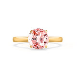 ELENA - Chatham® Round Champagne True Sapphire Solitaire Engagement Ring 18k Yellow Gold