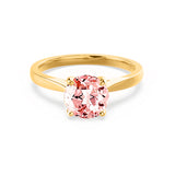 ELENA - Chatham® Round Champagne True Sapphire Solitaire Engagement Ring 18k Yellow Gold