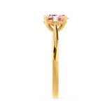 ELENA - Chatham® Round Champagne True Sapphire Solitaire Engagement Ring 18k Yellow Gold