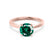 ELENA - Round Emerald Solitaire Engagement Ring 18k Rose Gold