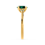 ELENA - Chatham® Round Emerald Solitaire Engagement Ring 18k Yellow Gold